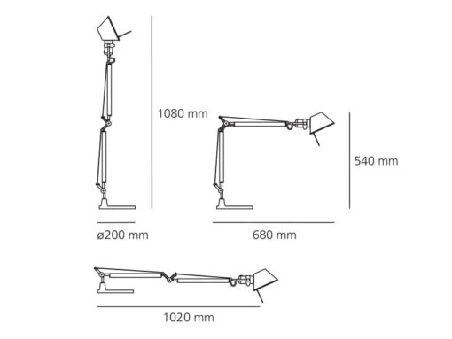 Artemide Tolomeo Mini Tischlampe, Aluminium -Dekoration Verkauf artemide scandinavia tolomeo mini tischlampe 1