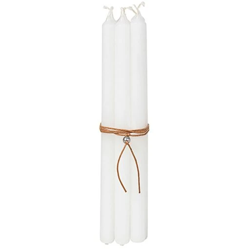 Broste Copenhagen Kerze 19,4 Cm 8-er Set, Pure White -Dekoration Verkauf broste copenhagen candle 12xh194cm pure wht w jute string s 8 1