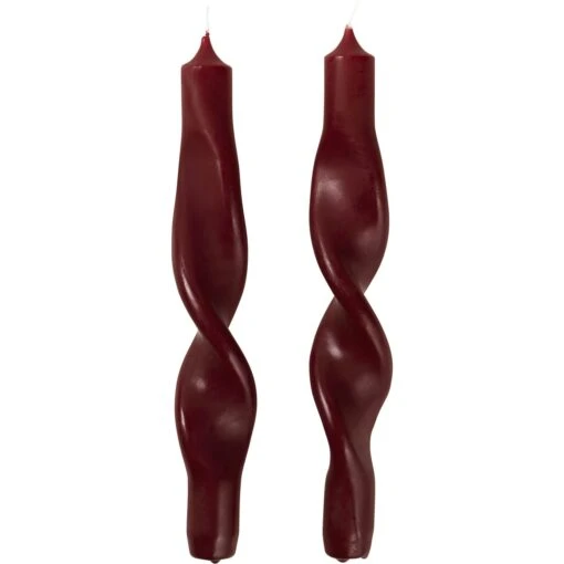 Broste Copenhagen Twist Kerze 23 Cm 2-er Set, Burgundy -Dekoration Verkauf broste copenhagen twisted candles twist pure wht 24x23 bt9 s 2 3