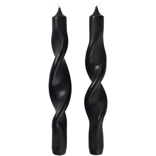 Broste Copenhagen Twist Kerze 23 Cm 2-er Set, Simply Black -Dekoration Verkauf broste copenhagen twisted candles twist pure wht 24x23 bt9 s 2 4