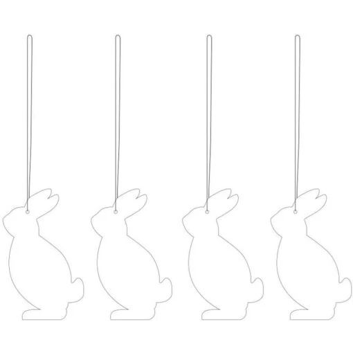 Hare Osterdeko Edelstahl 4-er Set, Weiß -Dekoration Verkauf cooee design hare easter decoration stainless steel 4 pack 4