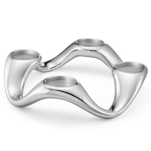 Georg Jensen Cobra 4 Kerzenständer Für Stumpenkerzen, Edelstahl -Dekoration Verkauf georg jensen cobra 4 kerzenstander fur stumpenkerzen edelstahl 1