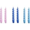 Hay Spiral Kerzen 6-er Set, Lila / Lila Blau / Hellblau -Dekoration Verkauf hay candle spiral set 6 lilac purple blue l blue 0