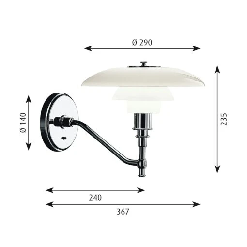 Louis Poulsen PH 3/2 Glas Wandleuchte, Opalglas, Weiss -Dekoration Verkauf louis poulsen ph 3 2 glas wandleuchte opalglas weiss 2