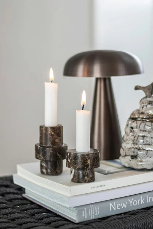 Mette Ditmer Marble Kerzenhalter Klein, Braun -Dekoration Verkauf mette ditmer marble candleholder small 55xh5 cm sand 11