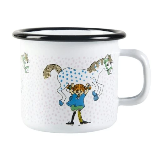 Muurla Pippi And The Horse Enamel Mug, 25 Cl -Dekoration Verkauf muurla pippi and the horse enamel mug 25 cl 0