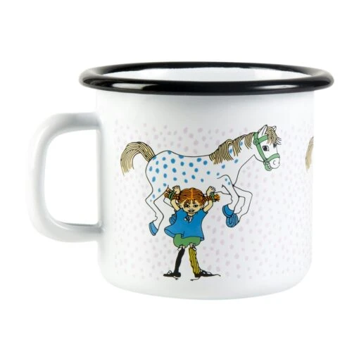 Muurla Pippi And The Horse Enamel Mug, 25 Cl -Dekoration Verkauf muurla pippi and the horse enamel mug 25 cl 1