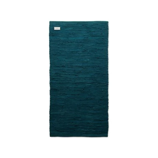 Cotton Teppich Petroleum, 65x135 Cm -Dekoration Verkauf rug solid baumwollmatte petroleum 3