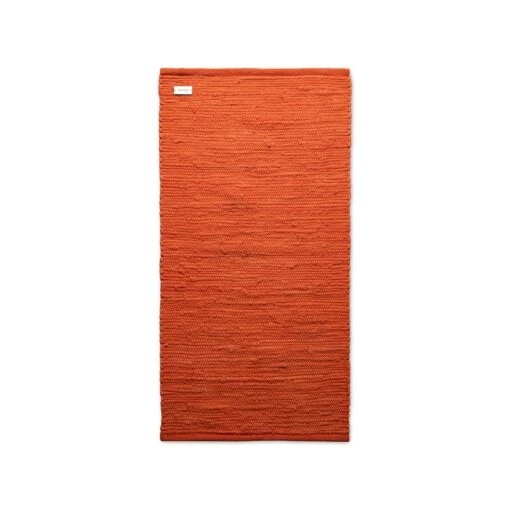 Cotton Teppich Solar Orange, 75x200 Cm -Dekoration Verkauf rug solid baumwollmatte solar orange 4