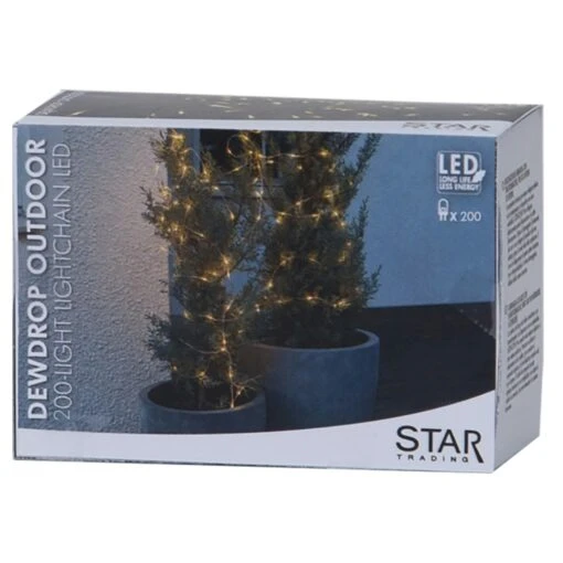 Star Trading Dew Drop 200 String Light Outdoor, Silver -Dekoration Verkauf star trading dew drop light strand outdoor 4