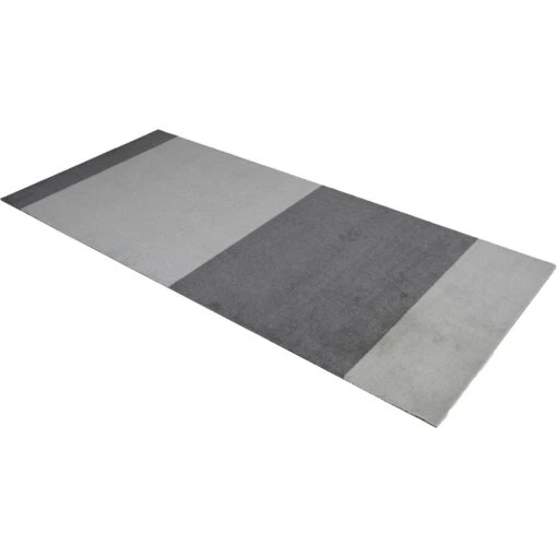 Stripes Teppich Steel Grey / Hellgrau, 90x200 Cm -Dekoration Verkauf tica copenhagen floormat polyamide 120x67cm steelgrey light grey 15