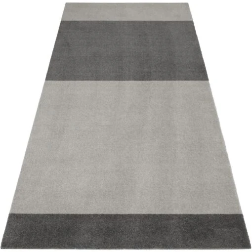 Stripes Teppich Steel Grey / Hellgrau, 90x200 Cm -Dekoration Verkauf tica copenhagen floormat polyamide 120x67cm steelgrey light grey 17