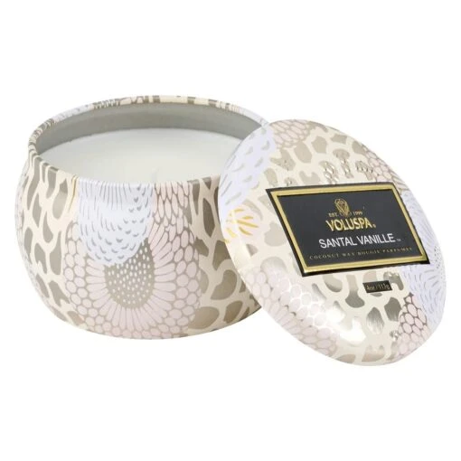 Voluspa Santal-Vanille-Mini-Tin-Duftkerze -Dekoration Verkauf voluspa santal vanille mini tin duftkerze 0